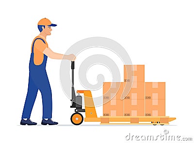 Hand pallet truck Vector Illustration