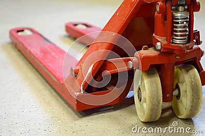 Hand pallet truck Stock Photo