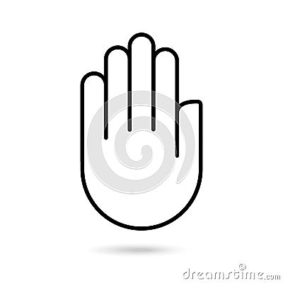 Hand palm isolated icon white background vector Vector Illustration