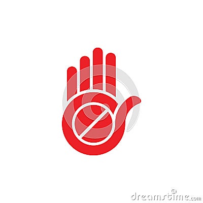 Hand palm stop drugs narcotics symbol vector Vector Illustration