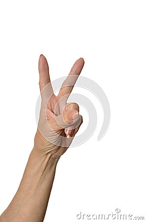 Hand peace symbol Stock Photo