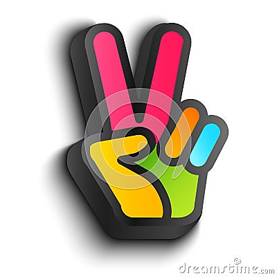 Hand and peace symbols. Vector Illustration