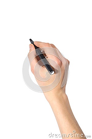 Hand with pen Stock Photo