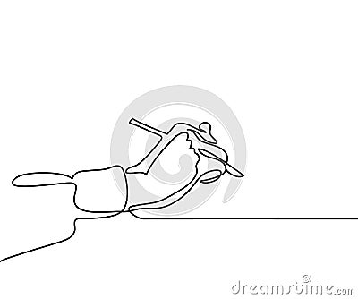 Hand with pen Vector Illustration