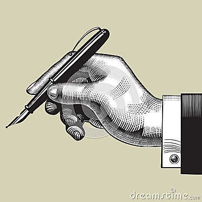 Hand with a pen Vector Illustration