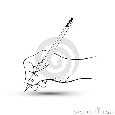 Hand with pencil Vector Illustration