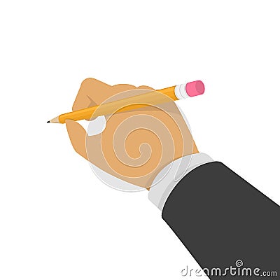 Hand with pencil. Vector Illustration