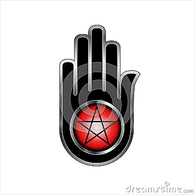 Hand with a Pentacle Vector Illustration