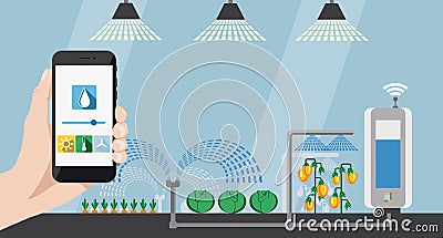 Internet of things in agriculture and smart farming Vector Illustration