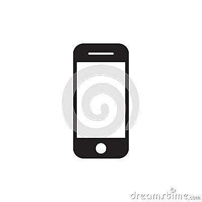 Hand phone icon vector. mobile phone smartphone device gadget in iphone style on the white background Vector Illustration