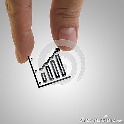 Hand picks pixel graph icon Stock Photo