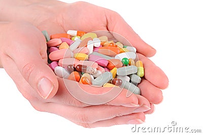 Hand with a pills Stock Photo