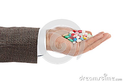 Hand with pills Stock Photo
