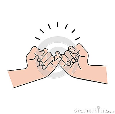 Hand pinky promise vector concept Vector Illustration