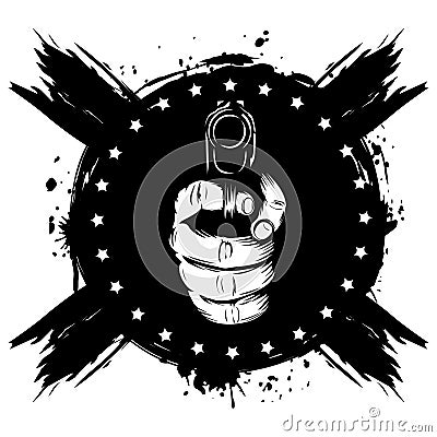 Hand with pistol Vector Illustration