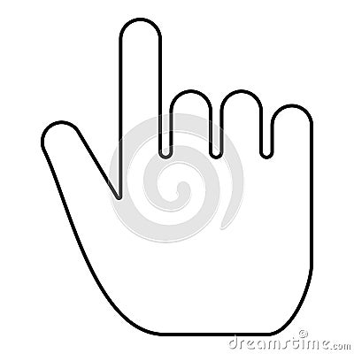 Hand point select declare index finger forefinger for click concept pushing choose icon black color illustration outline Vector Illustration