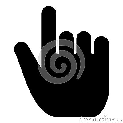 Hand point select declare index finger forefinger for click concept pushing choose icon black color illustration Vector Illustration