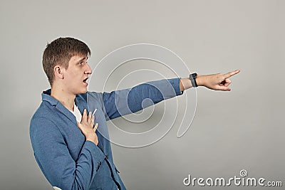 Hand pointer with forefinger pointing forward. Index finger to show direction Stock Photo