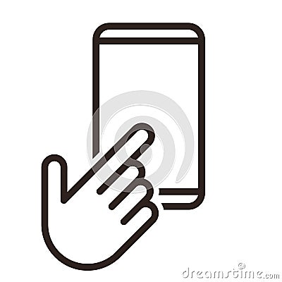 Hand pointer and iPhone icon Vector Illustration