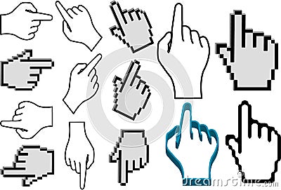 Hand pointer set Vector Illustration