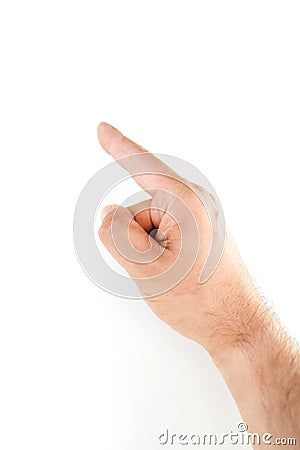 Hand pointing Stock Photo
