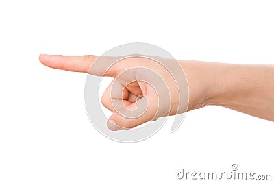 Hand pointing direction Stock Photo