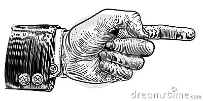 Hand Pointing Finger Direction In Business Suit Vector Illustration