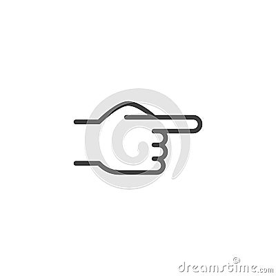 Hand with pointing finger line icon Vector Illustration