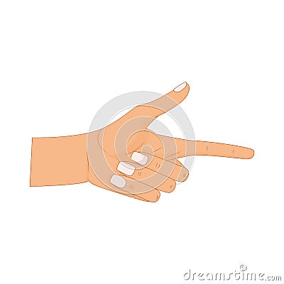 Hand with pointing finger, Pointing fingers, hand drawn hands isolated on white background. Vector illustration Vector Illustration