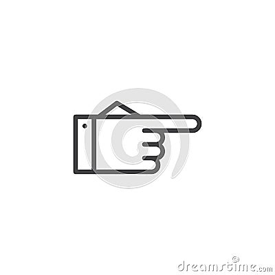 Hand pointing right outline icon Vector Illustration