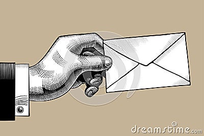 Hand with a Postal envelope Vector Illustration