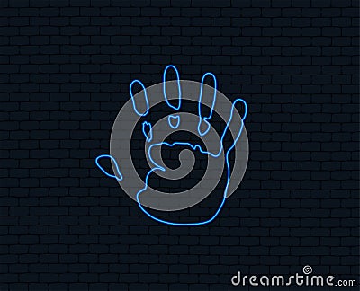 Hand print sign icon. Stop symbol. Vector Illustration