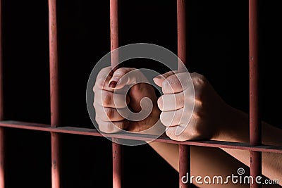 Hand of prisoner Stock Photo