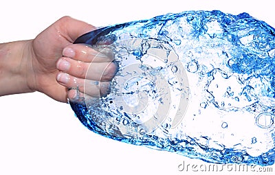 Hand pulling water Stock Photo