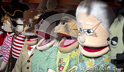 Hand puppets for sale! Stock Photo