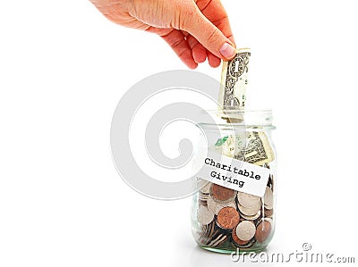 Charitable Giving jar Stock Photo