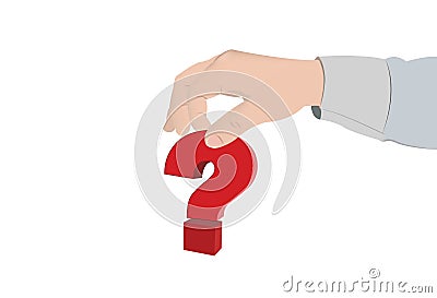 Hand with question mark Vector Illustration