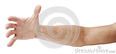 Hand Reaching Out Isolated Stock Photo