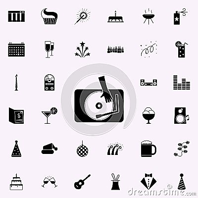 hand on a record icon. Party icons universal set for web and mobile Stock Photo