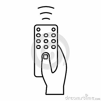 Hand Remote Outline Icon Vector Vector Illustration