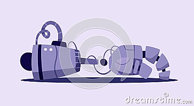 Hand of robot. Cyborg`s separate body part. Cartoon vector illustration Vector Illustration