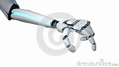 Hand of a robot grips. Cartoon Illustration