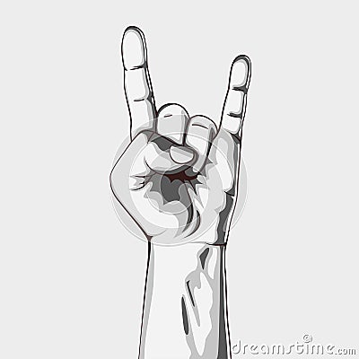 Hand in rock sign Vector Illustration