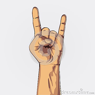 Hand in rock sign Vector Illustration