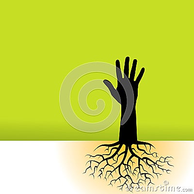 Hand with roots Vector Illustration