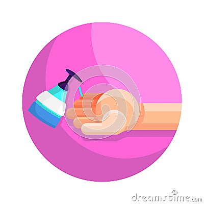 Hand Sanitized with Soap Vector Illustration