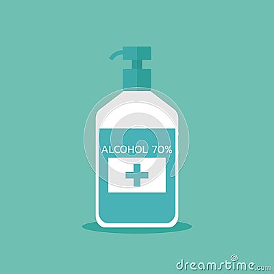 Hand sanitizer for washing hands , alcohol bottle for hygiene Vector Illustration