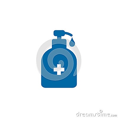 Hand sanitizer bottle icon logo design template Vector Illustration