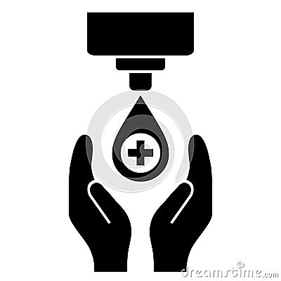 Hand sanitizer station, please sanitise your hands vector sign Vector Illustration