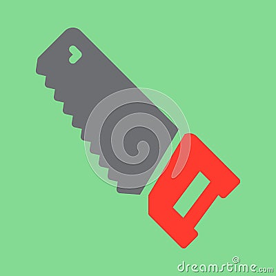 Hand saw icon vector, filled flat sign, solid colorful pictogram Vector Illustration